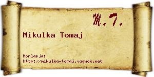 Mikulka Tomaj névjegykártya